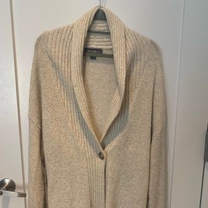 Eddie Bauer Beige Knit One-Button Sleep Cardigan